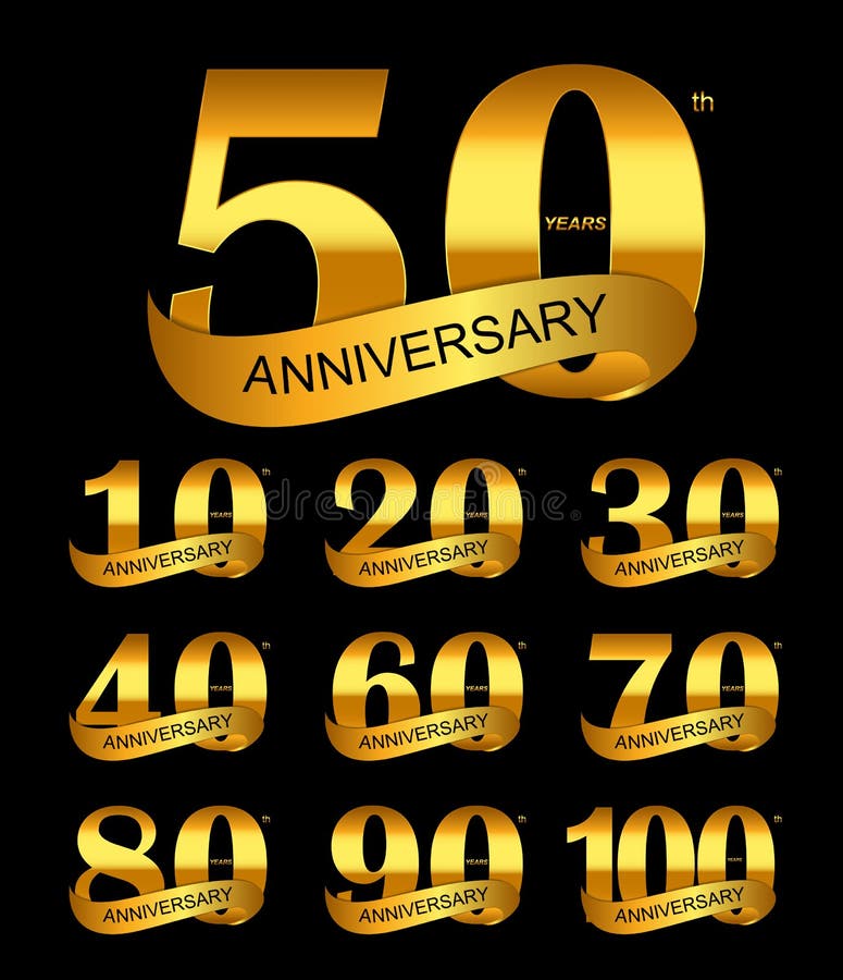 Template Logo Set Anniversary Vector Illustration