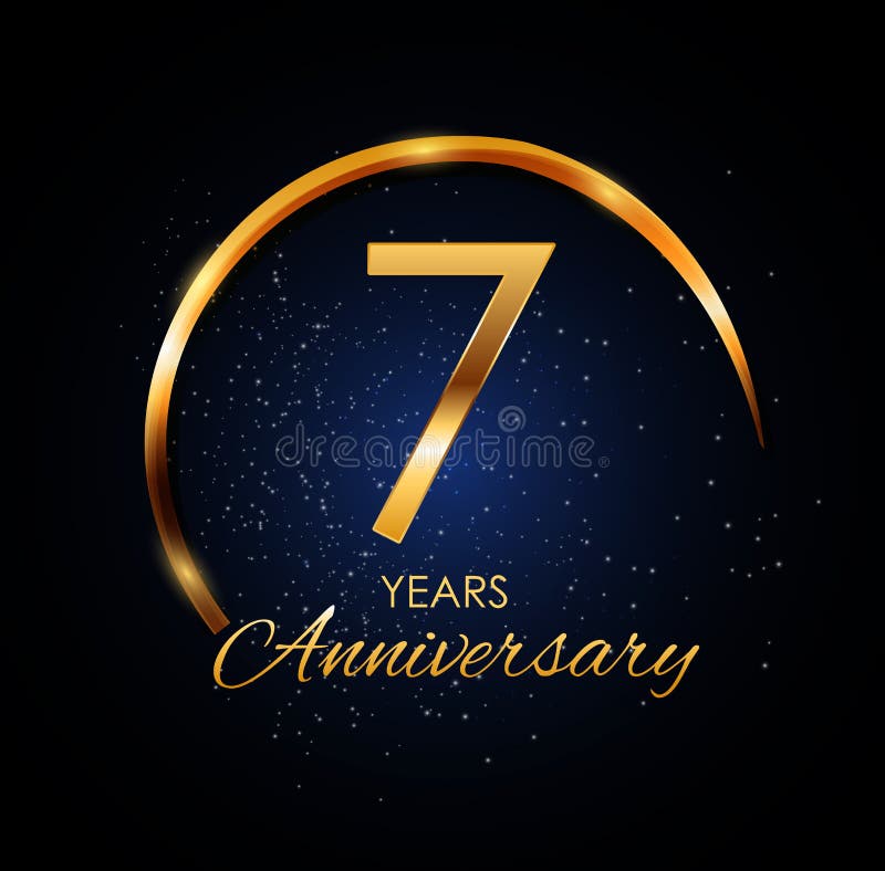 Template Logo 7 Year Anniversary Vector Illustration