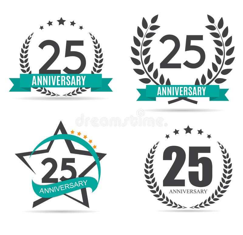 Template Logo 25 Years Anniversary Vector Illustration