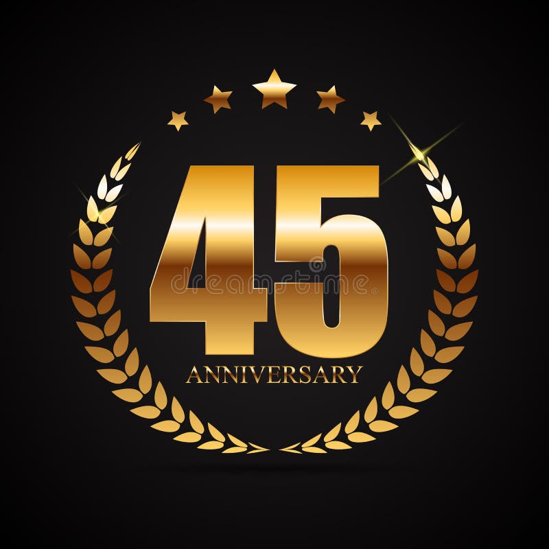 Template Logo 45 Years Anniversary Vector Illustration