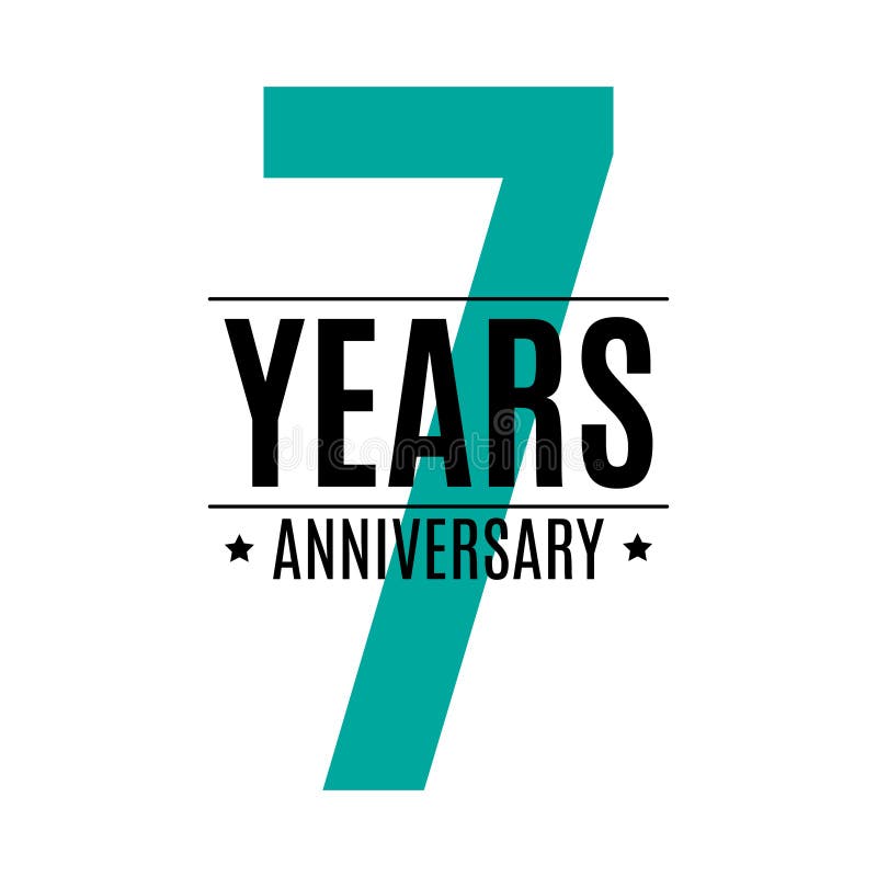 Template Logo 7 Years Anniversary Vector Illustration