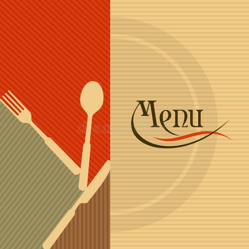 Template for Menu Card with Cutlery Stock Vector - Illustration of concept,  drinks: 42856136