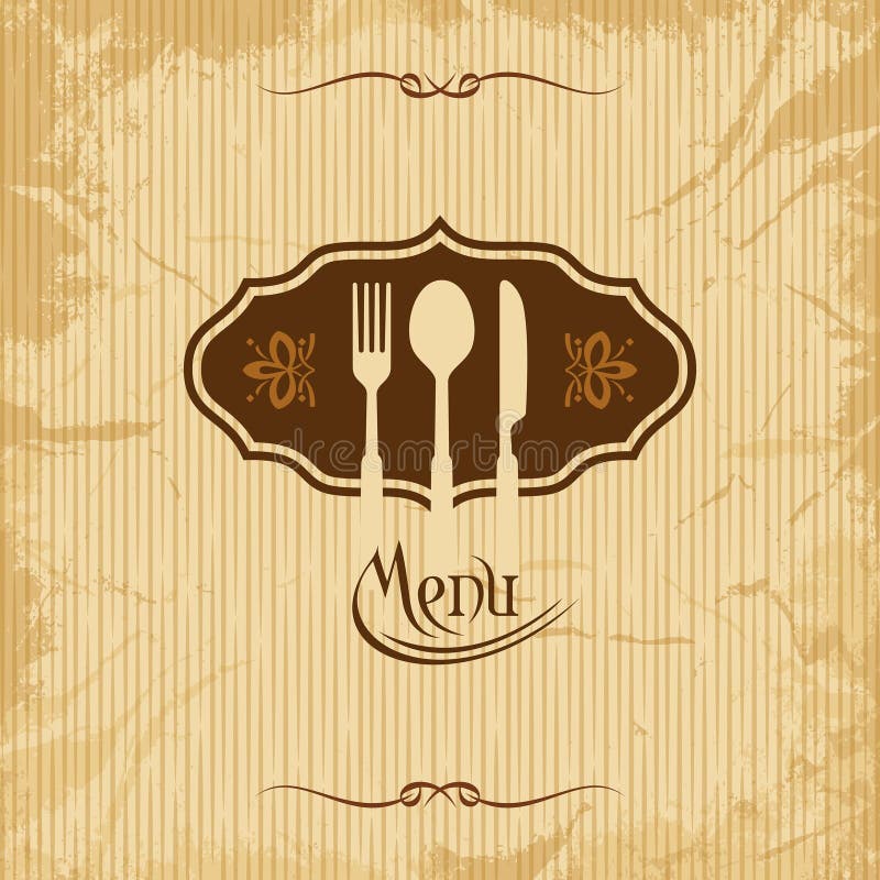 Template for Menu Card with Cutlery Stock Vector - Illustration of knife,  dinner: 42856359