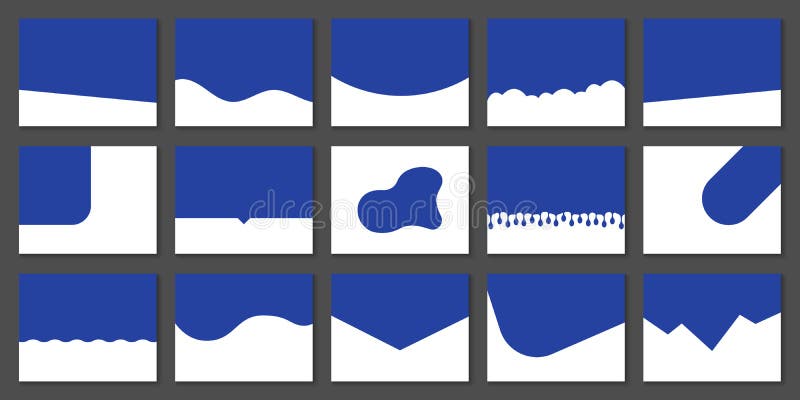 Template of Modern Dividers Shapes for Website Pictogram Set. Curve Lines, Drops, Wave Collection of Abstract Design royalty free illustration