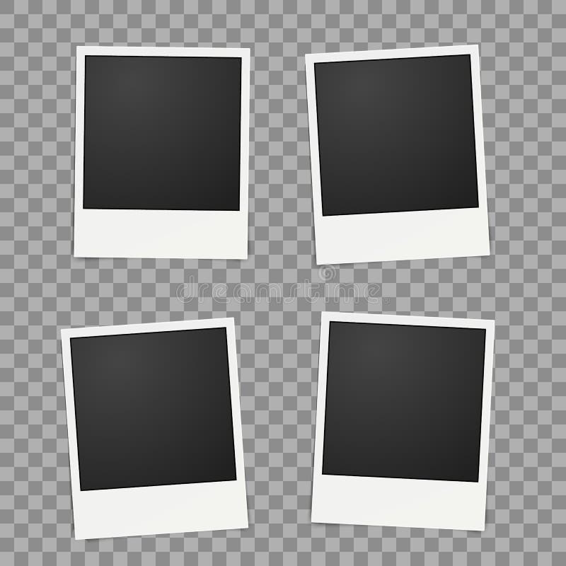 Template for photo, Polaroid frames vector for design stock illustration