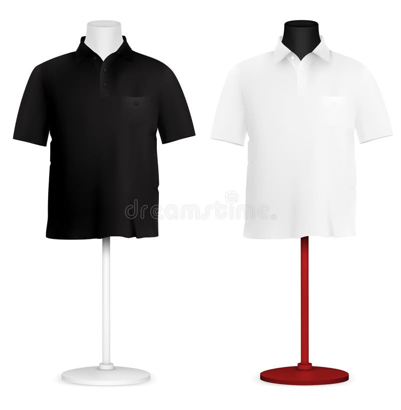 Plain Tshirt on Mannequin Torso Template Stock Vector Illustration