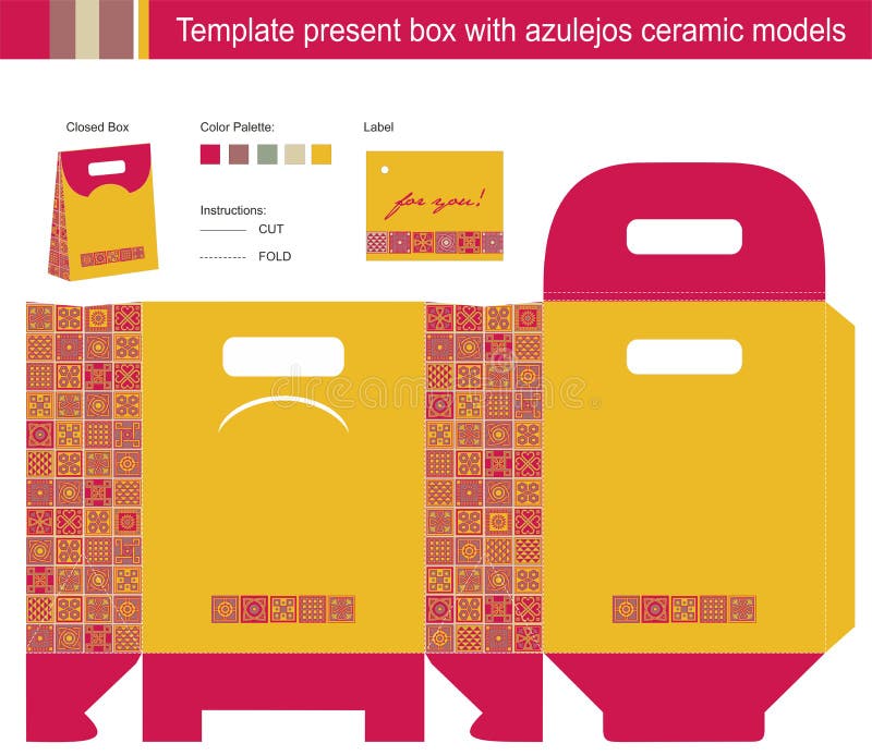 Template Present Box Red Hedra Cut Triangle Stock Vector Illustration Template Present Box Red Hedra Cut Triangle Stock Vector Illustration