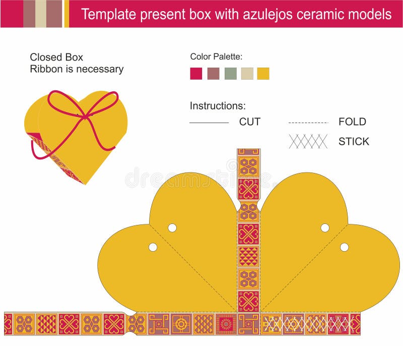 Template Present Box Red Hedra Cut Triangle Stock Vector Illustration Template Present Box Red Hedra Cut Triangle Stock Vector Illustration