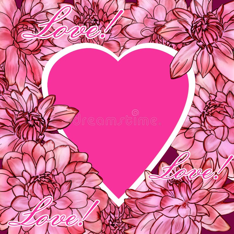 Template for Printing and Laser Cutting. Postcard with a Heart. Stock