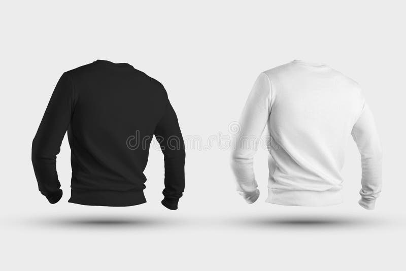 Download Template Pullover 3D Rendering, Back View, White, Black ...