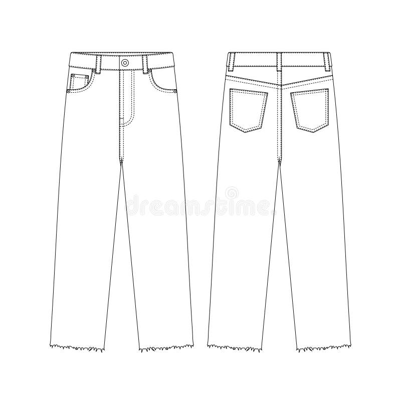 Template Skinny Jeans Vector Illustration Flat Design Stock Vector ...