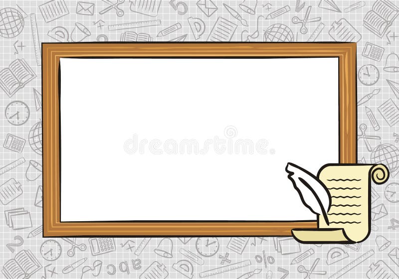 Template for school educational project or frame vector illustration