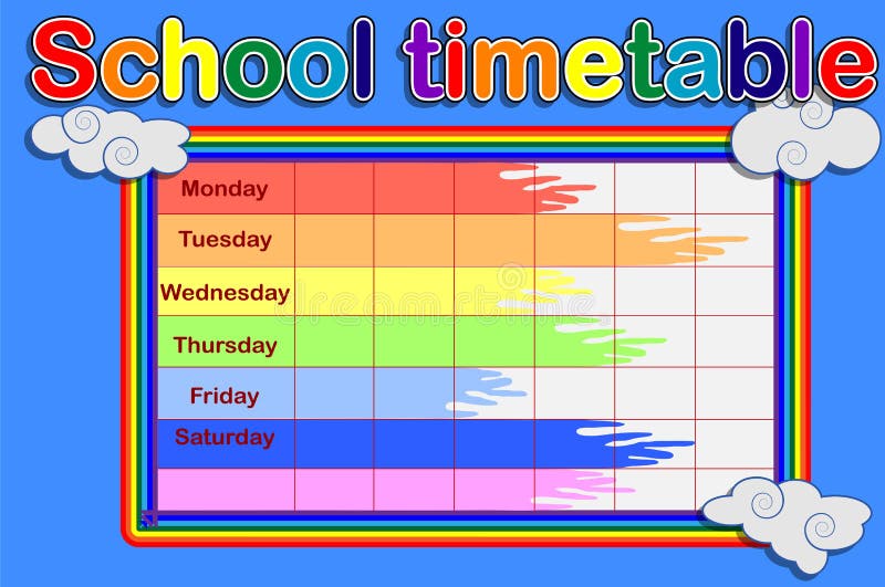 templates for pages school timetables