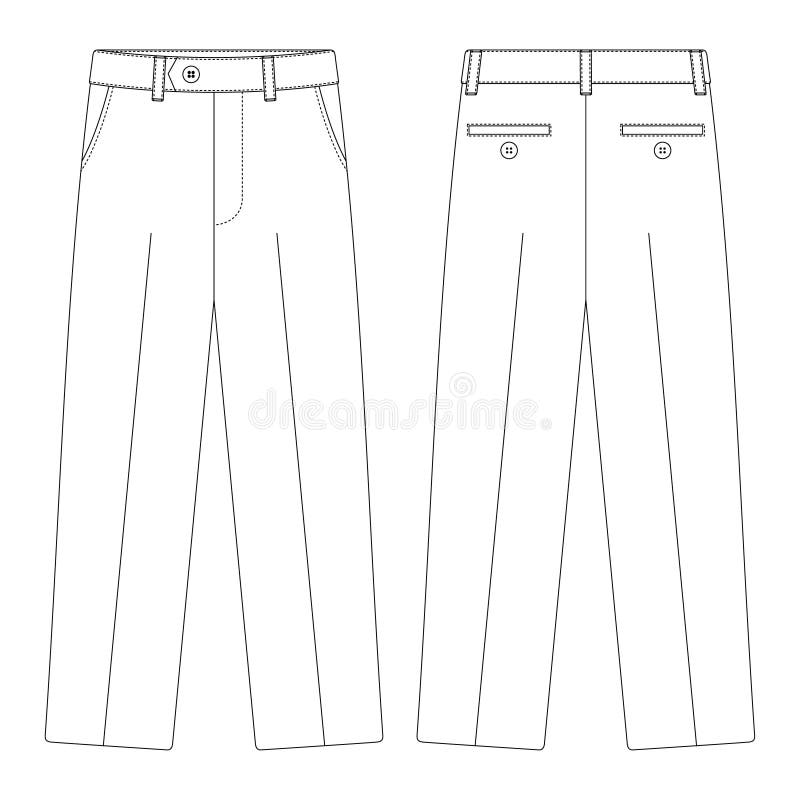 Template Suit Trouser Pants Vector Illustration Flat Design Stock ...