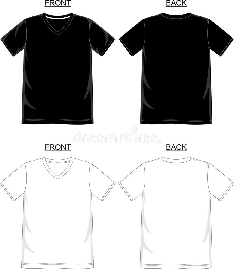 Download Template T Shirt V-neck Striped Stock Vector ...