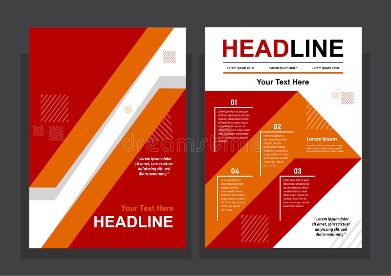 A Template that Uses an Orange and Red and White Theme Stock Vector