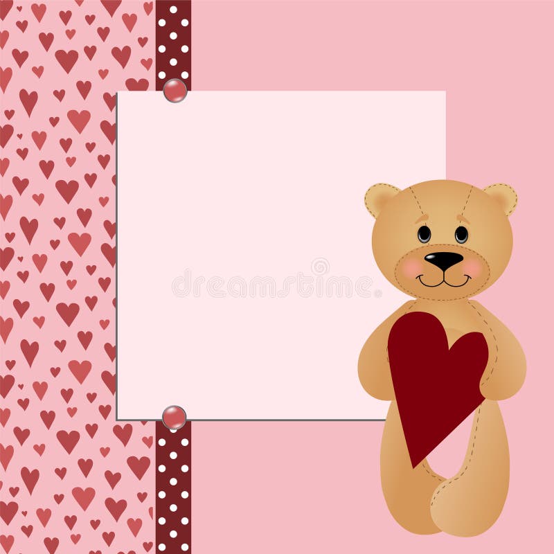 Template For Valentine Or Wedding Greetings Card Stock ...