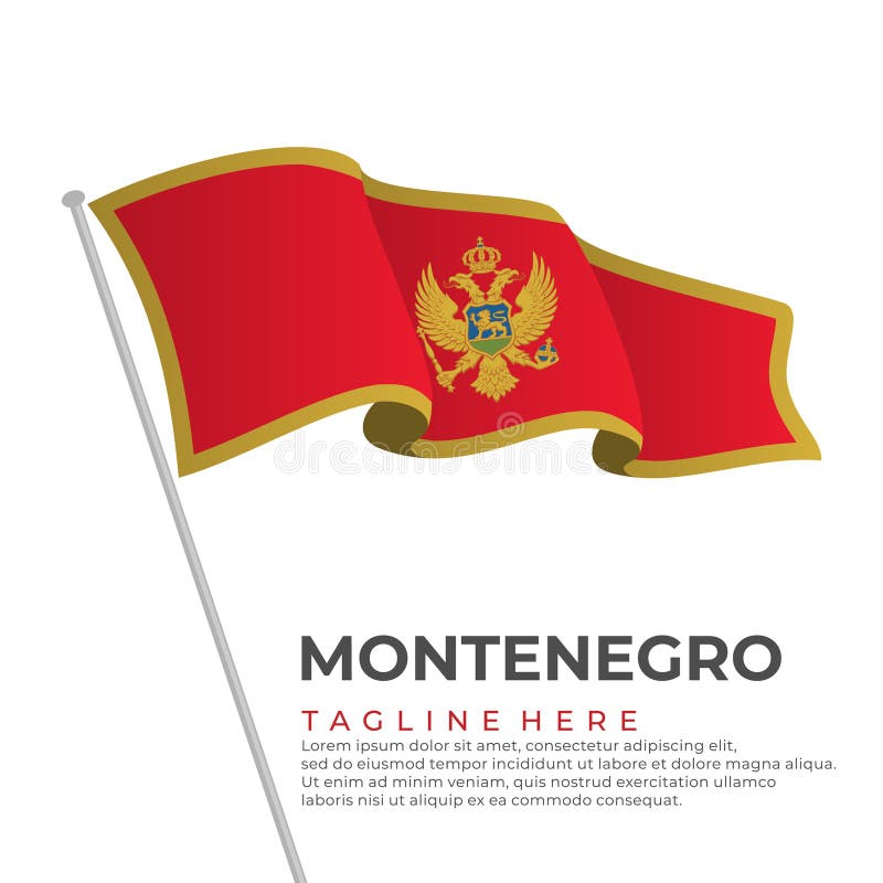 Template Vector Montenegro Flag Modern Design Stock Vector