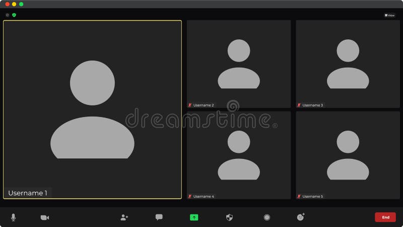 Template video conference user interface. Application for social communication. vector illustration