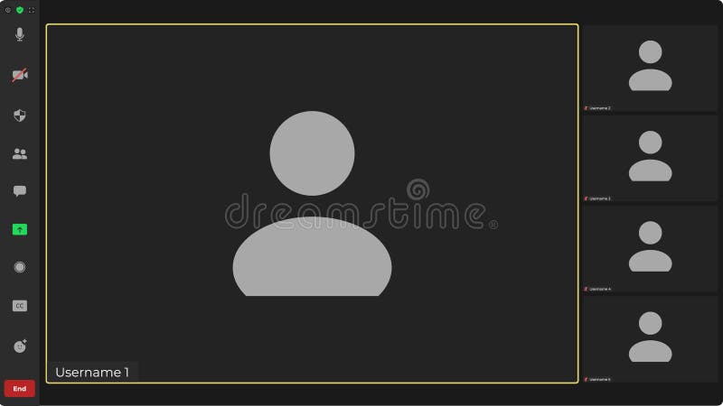 Template video conference user interface. Application for social communication. royalty free illustration