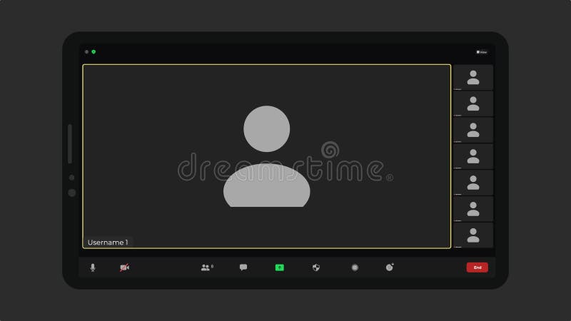 Template video conference user interface. Application for social communication. vector illustration