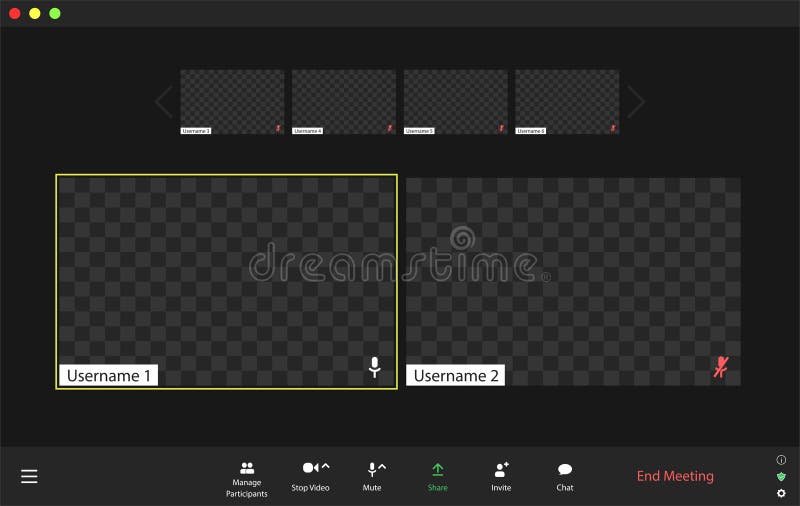 Template Video Conference User Interface, Video Conference Calls Window
