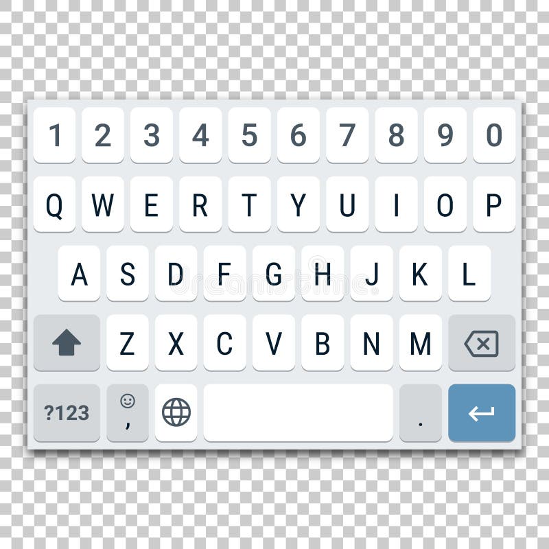 Template of Virtual Keyboard for Smartphone with QWERTY Layout, Uppercase  Letters and Number Row Stock Vector - Illustration of alphabet, background:  130886102