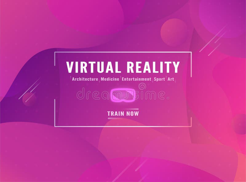 Template of virtual reality for web banner, business presentation, advertisement, gaming. Modern abstract gradient background in vector illustration Template of virtual reality for web banner, business presentation, advertisement, gaming. Modern abstract gradient background in vector illustration