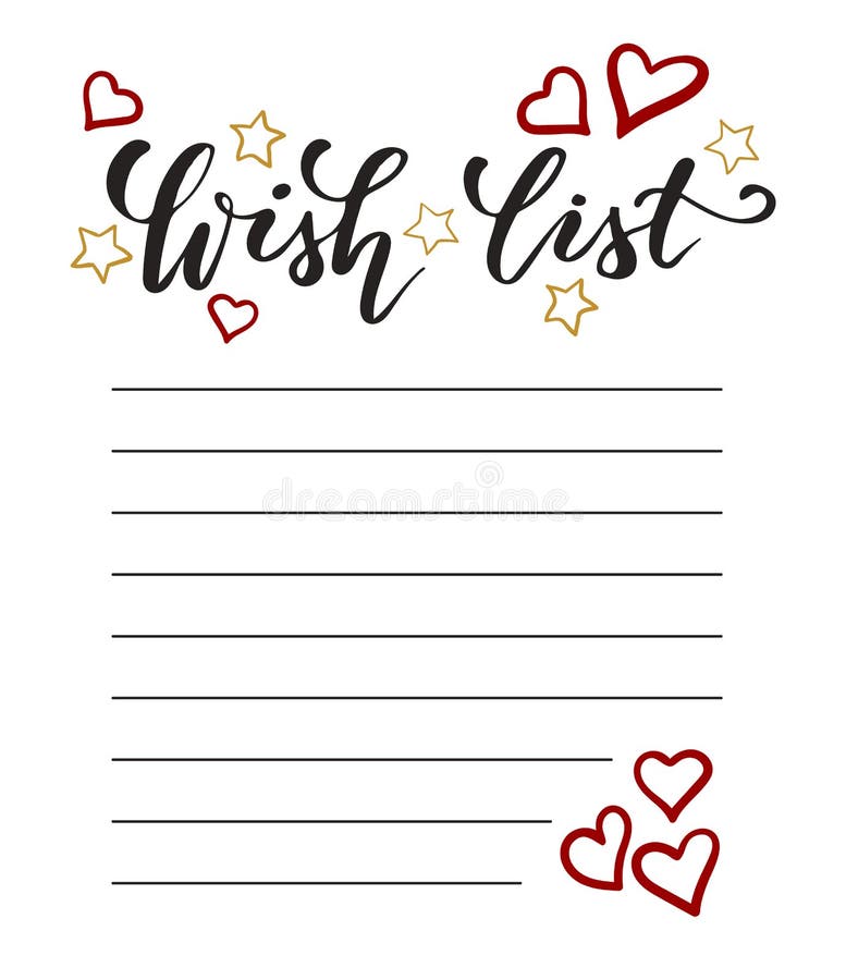 Template wish list stock vector. Illustration of drawing - 130448968