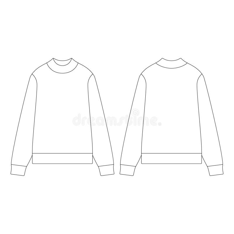 Template Women Jumper Vector Illustration Flat Design Outline Clothing ...