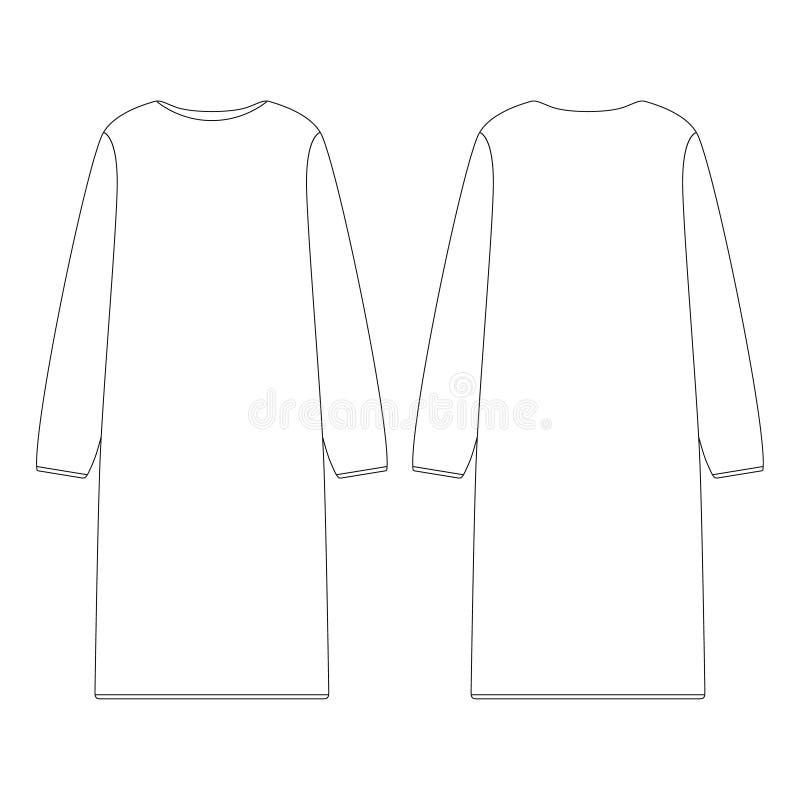 Template Women Long Sleeve Dress Vector Illustration Flat Design Template Women Long Sleeve Dress Vector Illustration Flat Design
