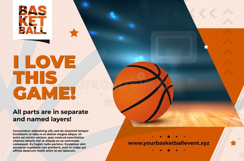 Template For Your Basketball Event Invitation Stock Vector