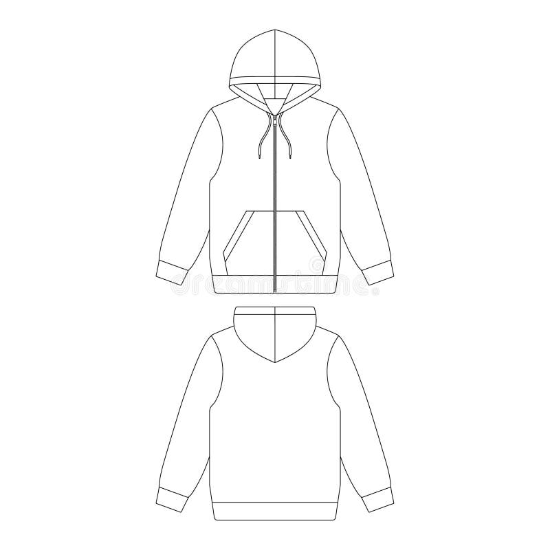 Vector Illustration of a Cropped Hoodie Hoodie Template Design Jacket  with a Hood Vector Art Stock Vector  Illustration of sketch male  237103450