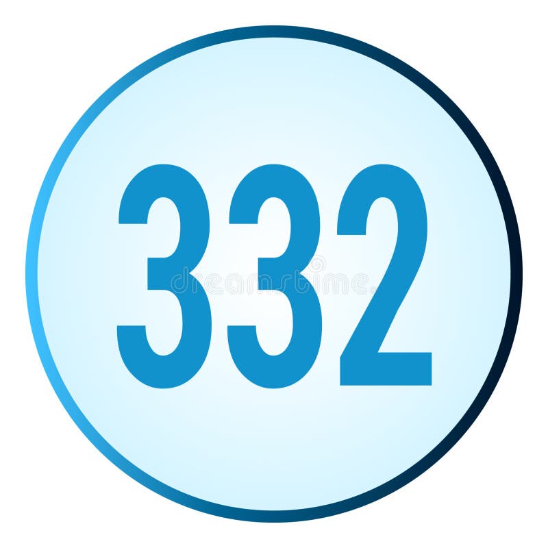 Number 332 Symbol or Logo with Round Frame in Blue Gradient Color Stock ...