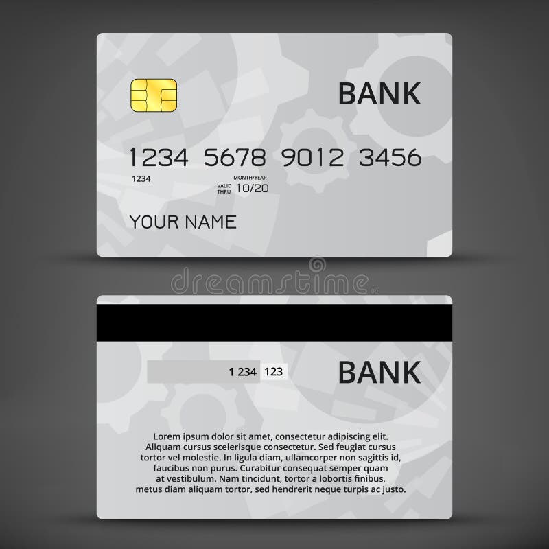4 Color Credit or Debit Card Design Template Stock Vector ...
