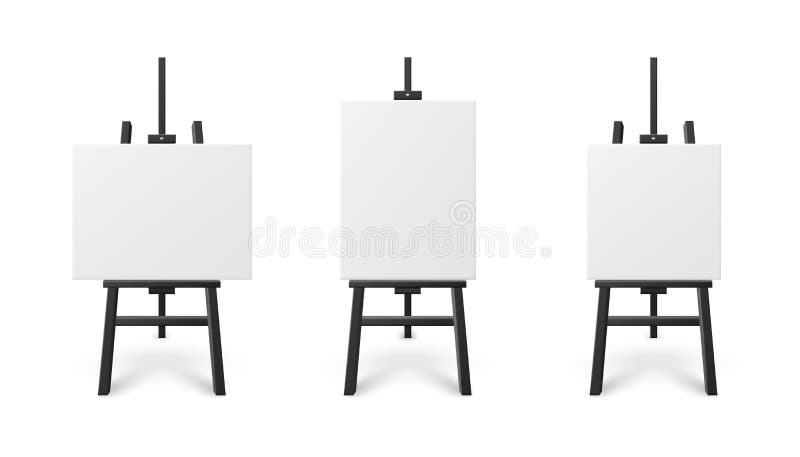Black easel for exhibition