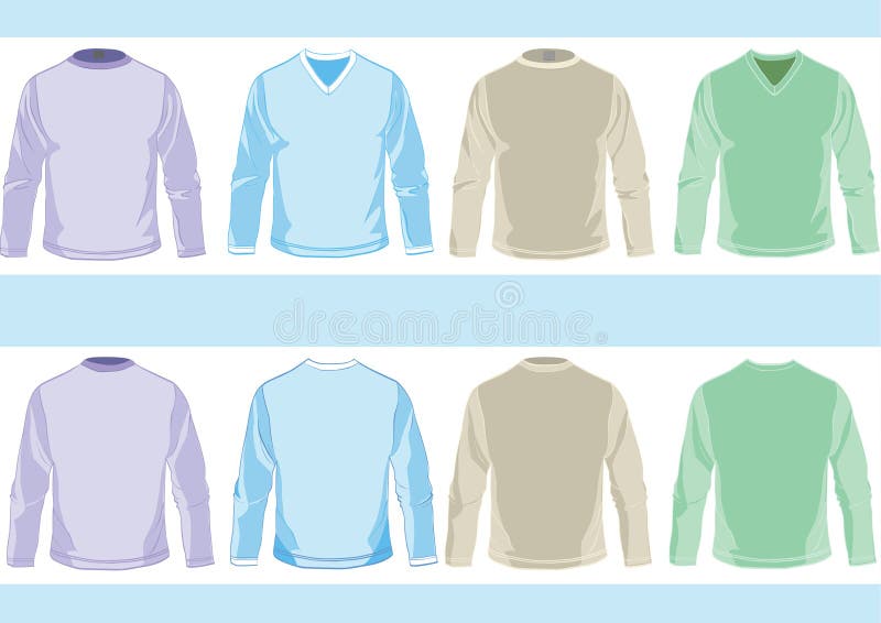 Women S T-shirt Design Template.Long Sleeve Stock Vector - Illustration ...