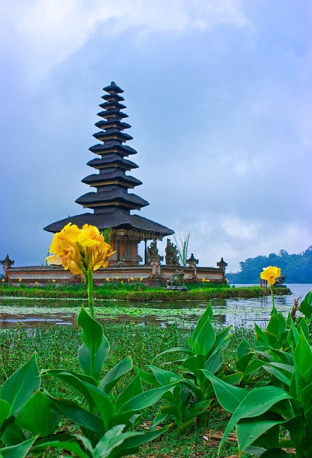 Temple behind the flowers