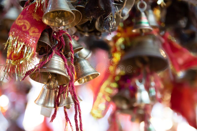 Bells in india temple stock image. Image of india, church 24085245