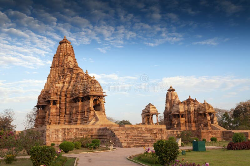 Temple de Kandariya Mahadeva, Khajuraho, site de patrimoine mondial l'Inde-UNESCO photos stock Temple de Kandariya Mahadeva, Khajuraho, site de patrimoine mondial l'Inde-UNESCO photos stock