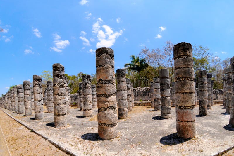 Temple de mille guerriers, Mexique photo stock Temple de mille guerriers, Mexique photo stock
