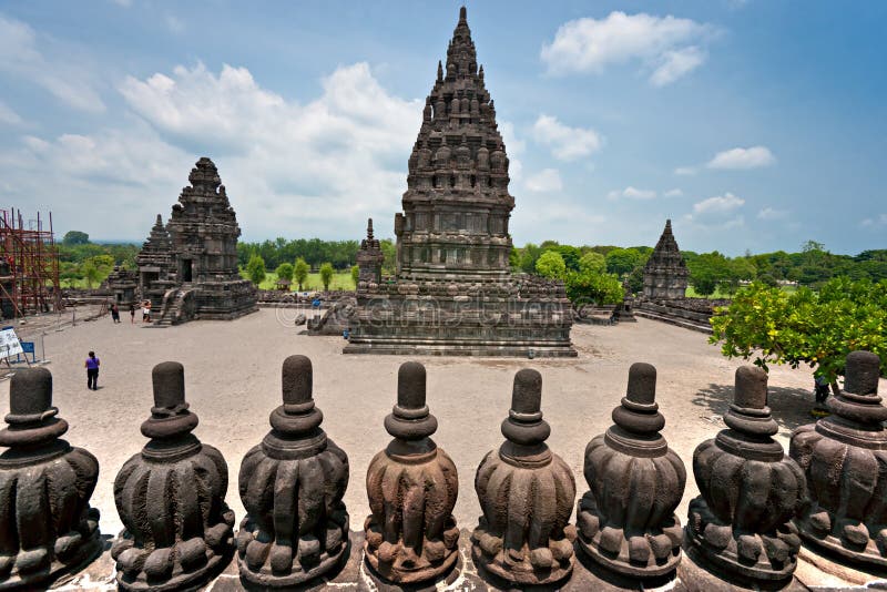 Temple de Prambanan, Yogyakarta, Indonésie. images libres de droits Temple de Prambanan, Yogyakarta, Indonésie. images libres de droits