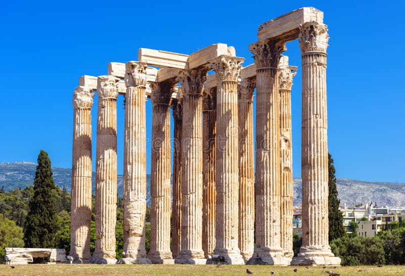 Temple De Zeus Olympien à Athènes En Grèce Image stock Image du antiquité, vestibule 210477899