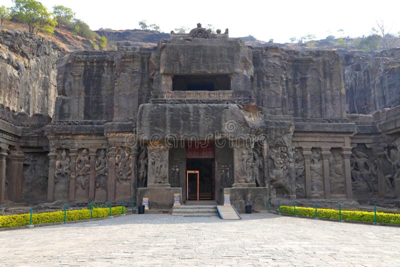 Temple of Ellora caves, the rock-cut temples, AURANGABAD, MAHARASHTRA in India stock photo Temple of Ellora caves, the rock-cut temples, AURANGABAD, MAHARASHTRA in India stock photo