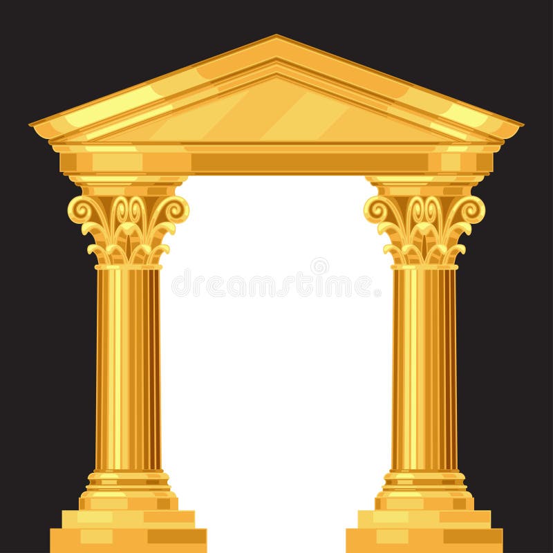 Temple grec antique réaliste corinthien avec illustration libre de droits Temple grec antique réaliste corinthien avec illustration libre de droits
