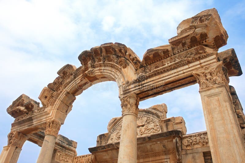 Temple of Hadrian in ancient city of Ephesus