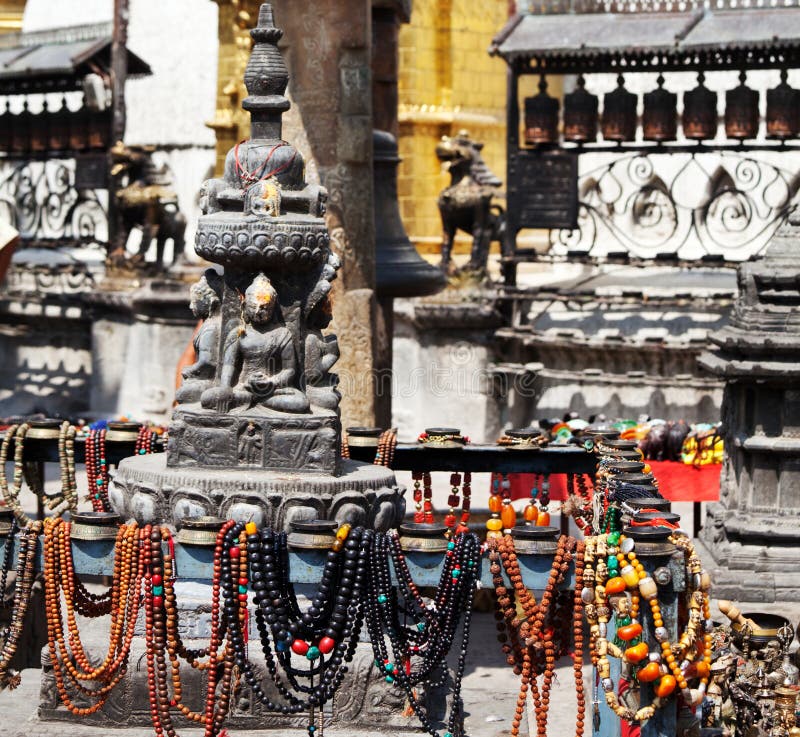 Temple in Kathmandu stock image. Image of swayambhunath 54191129