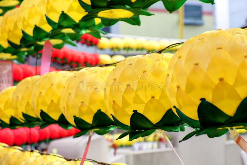 Hanging lanterns for celebrating Buddhas birthday. Hanging lanterns for celebrating Buddhas birthday.