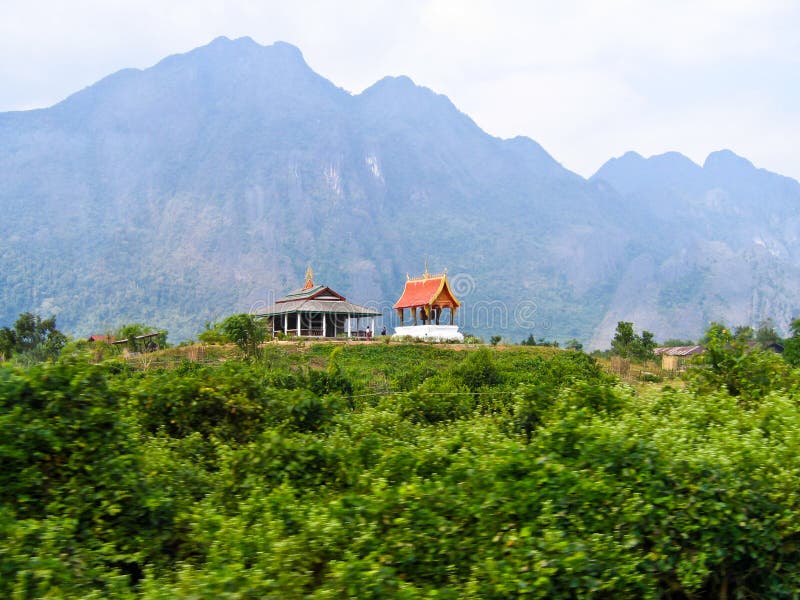 Temple on mountain. stock photo. Image of asian, architecture 24815672