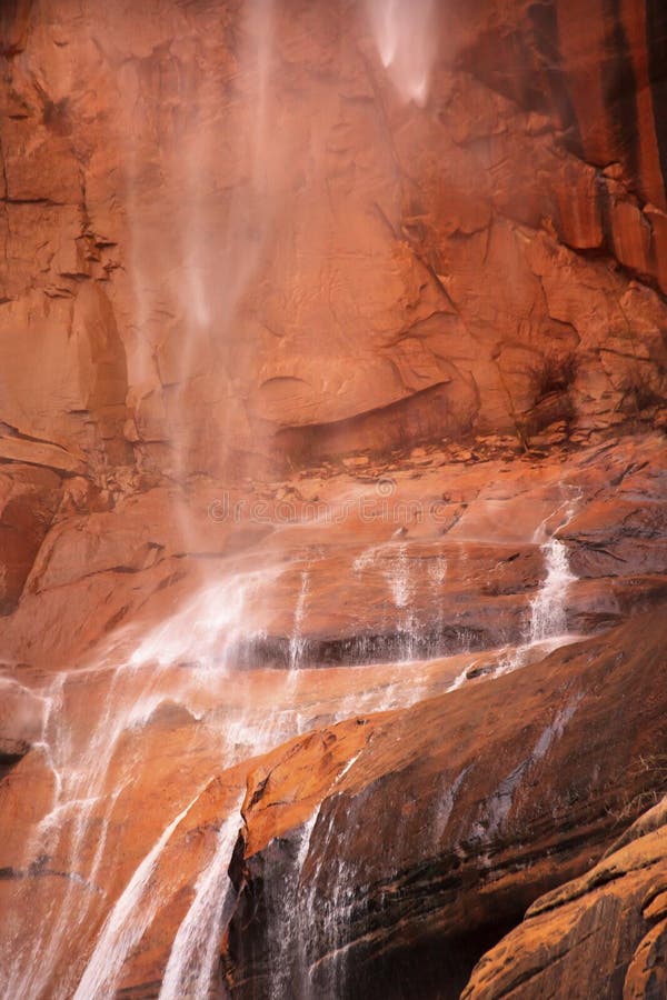 Temple Sinawava Waterfall Red Rock Zion Canyon